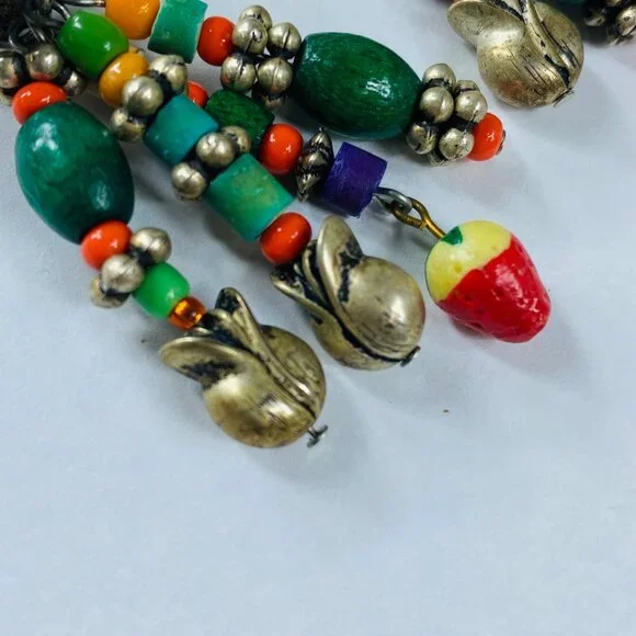 BOHO Clip On Earrings Dangles Multicolor Vintage Women Retro Jewelry Ethnic - Picture 15 of 16